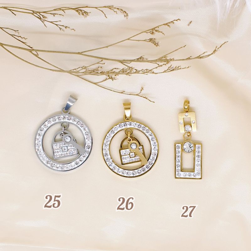 Liontin titanium asli fashion anti karat&amp;alergi LT-1