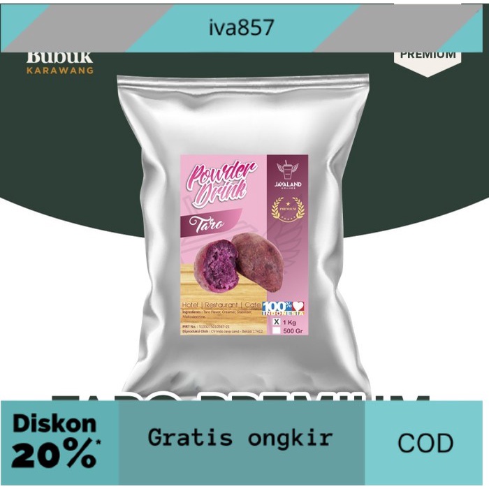 

PROMO Taro PREMIUM Bubuk Minuman Powder drink original Javaland 1kg GRATIS ONGKIR