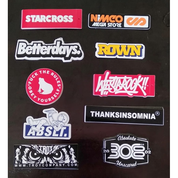 

stiker,stiker distro stiker brand isi 10pcs