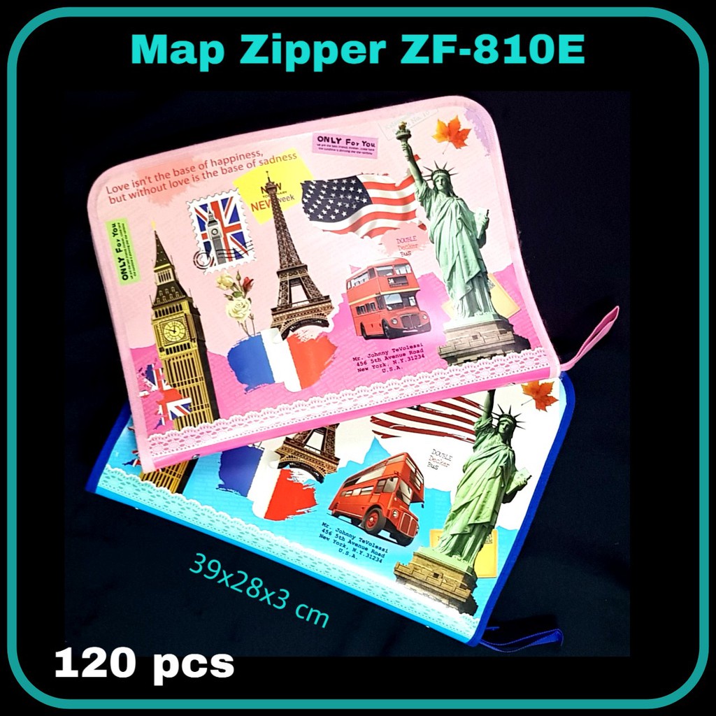 

MJ Map Zipper Fancy Printing / Map Resleting / Map File / Map Sleting/File Holder