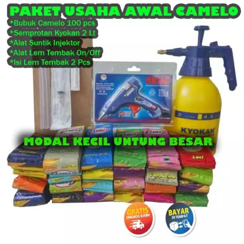 Paket usaha es camelo super hemat / paket buka usaha awal es camelo / paket alat &amp; bahan es camelo lengkap