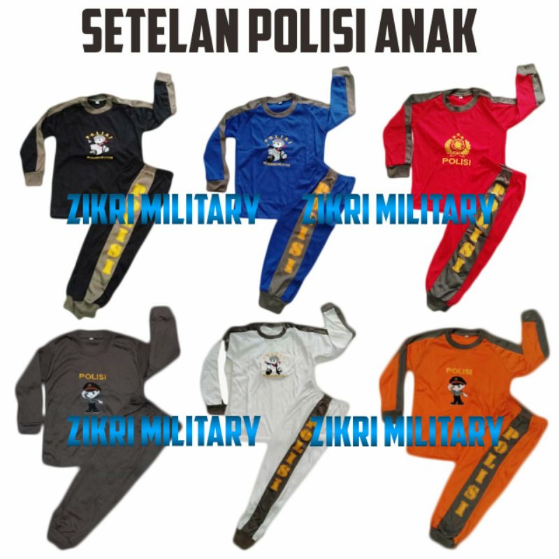 stelan anak baju polisi anak kaos polisi anak