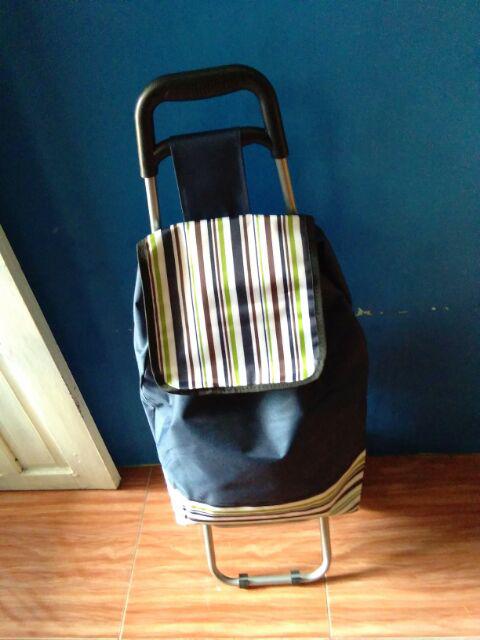 Shopping Trolley Bag Tas Belanja Dengan Roda Ber Motif.troli Belanja Warna. Troli Barang Kuat