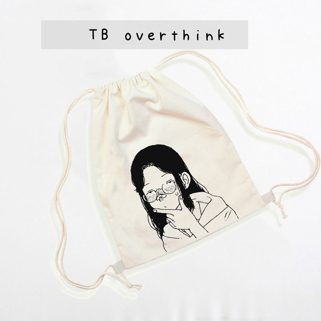 Totebag stringbag  estetik | simpel | girl &amp; boy | mask | black and white | motif #TOSI