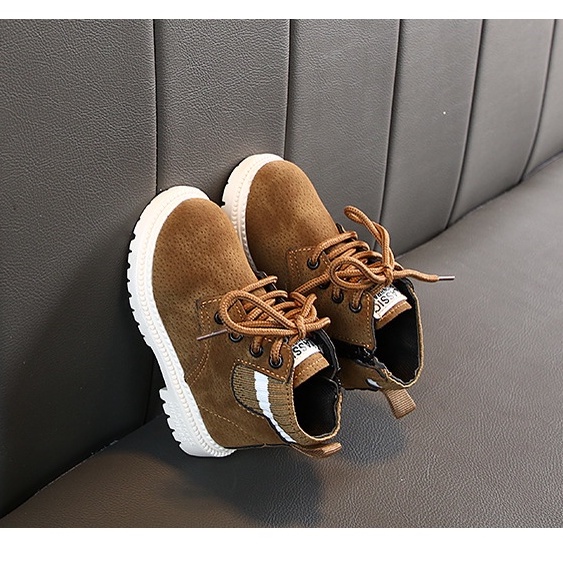 CG SH47-Sepatu Boot Marting Anak Laki Laki Leather Suede