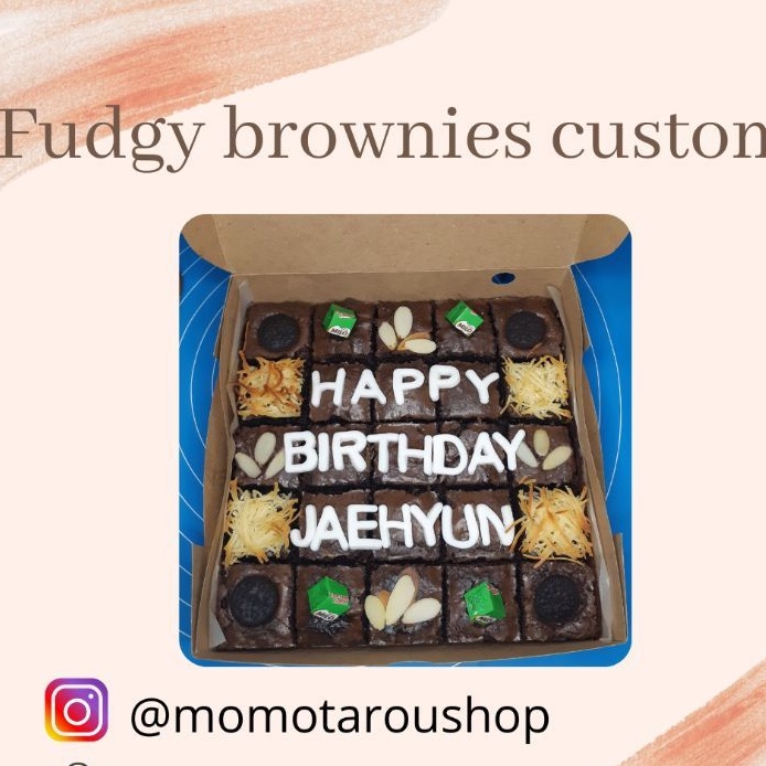 

brownies custom tulisan large uk 20x20