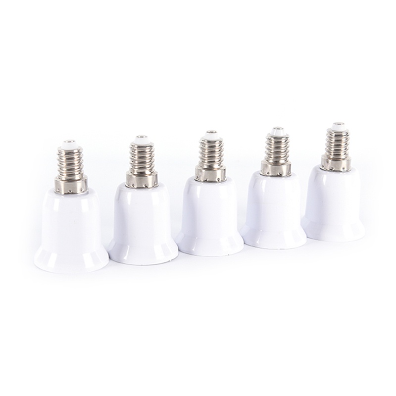 {LUCKID}5pcs E14 to E27 Base Screw Light Lamp Bulb Holder Adapter Socket Converter