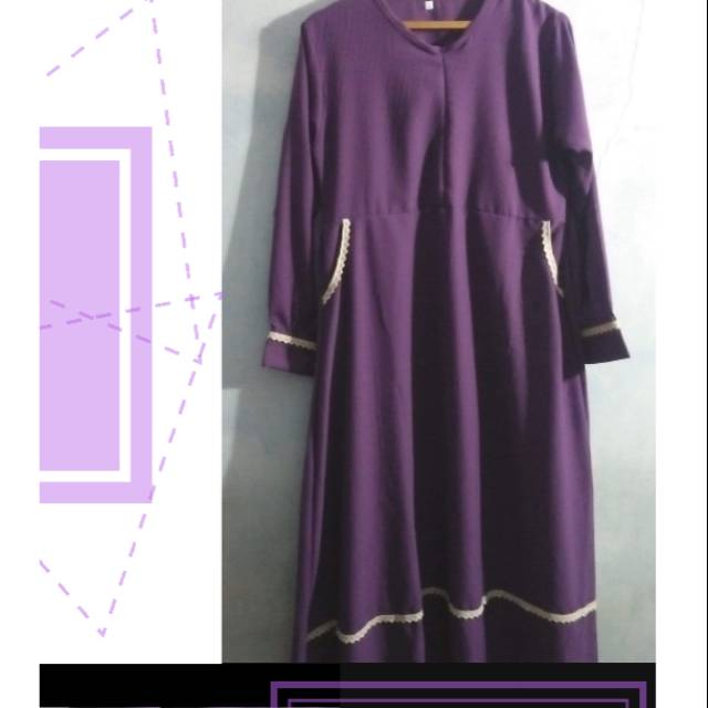 Gamis Ungu Wollycrepe Zizeza