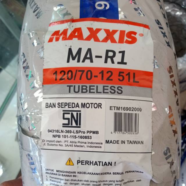 Maxxis MA-R1 uk. 120/70 - 12 . Ban All New Scoopy . Ban Vespa sprint . Kawasaki KSR . Soft Compound