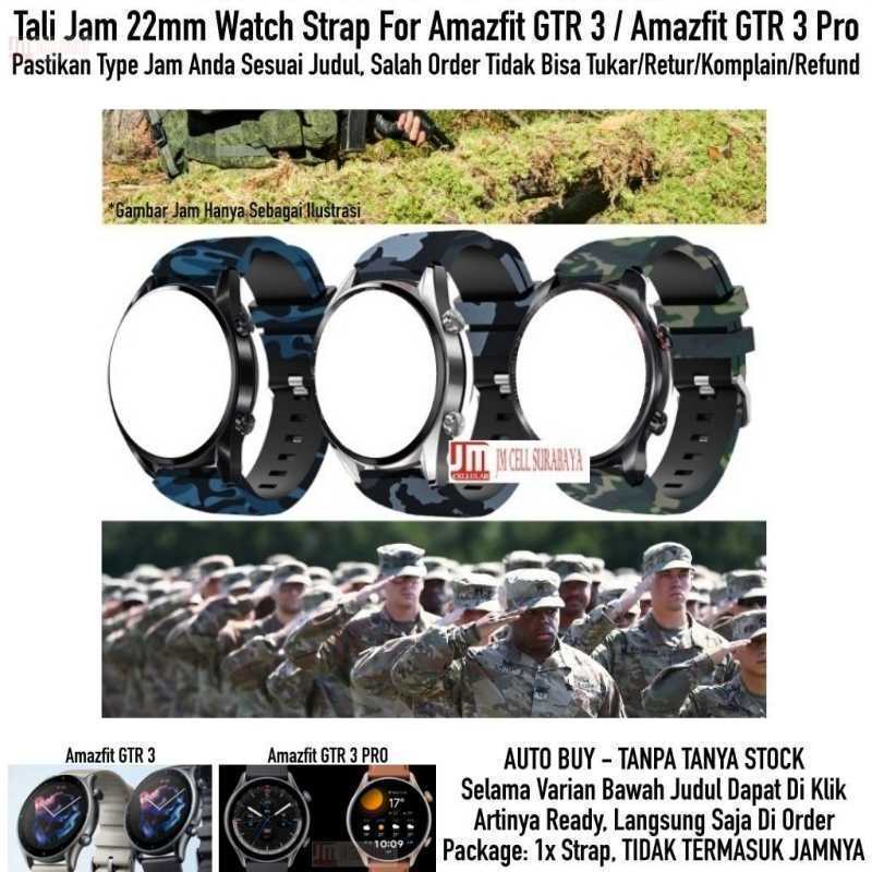 Camo Watch Strap Amazfit GTR 3 / GTR 3 Pro - Tali Jam 22mm Army Camoflauge