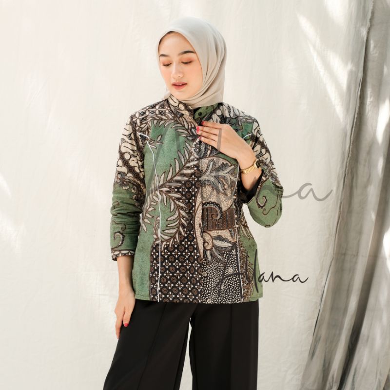 BAJU BATIK WANITA MODERN MONALISA GENES M,L,XL asli PEKALONGAN