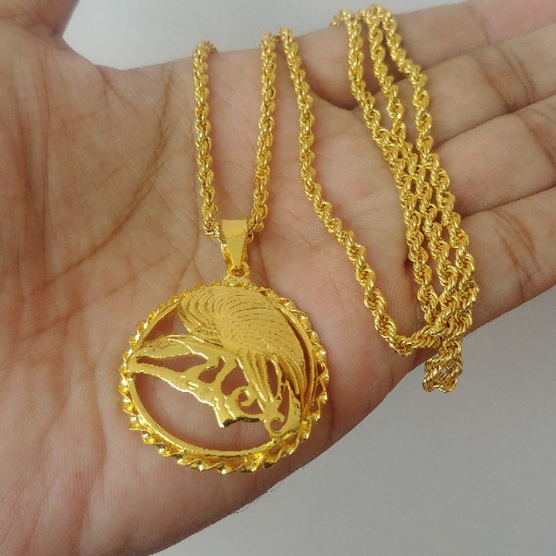 Kalung Burung Cendrawasih Papua Lapis Emas Kuning