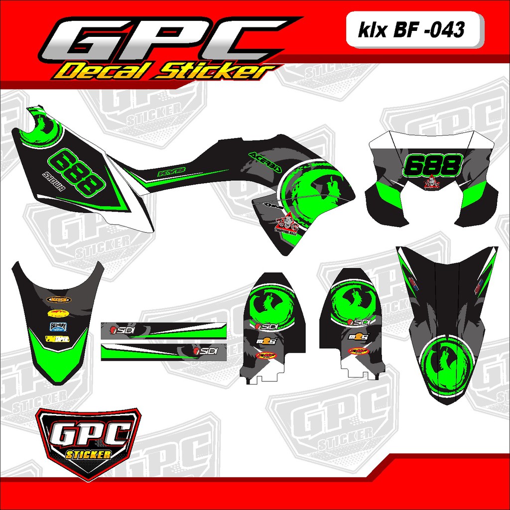 Dekal Sticker - Decal Stiker Custom KLX 150 BF-GPC 043