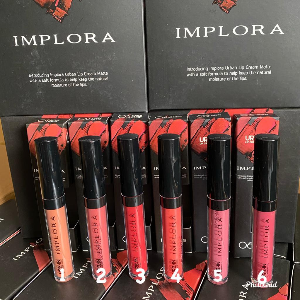 (1KG MUAT 50PCS) IMPLORA Urban Lip Cream Matte Original BPOM - Lipcream LIP MATTE LIPSTIK