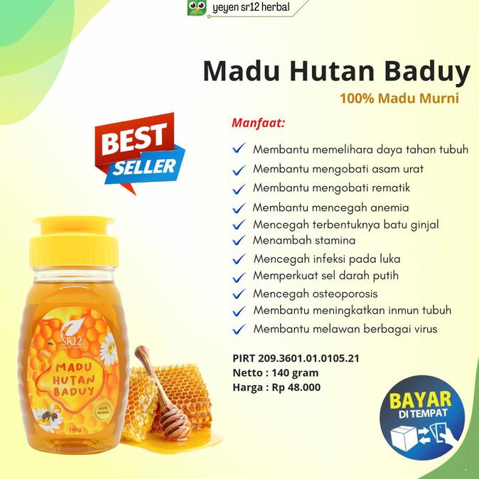 

SR12 Skinecare MADU HUTAN BADUY SR12 140 GR MEMILIKI BANYAK MANFAAT UNTUK KESEHATAN
