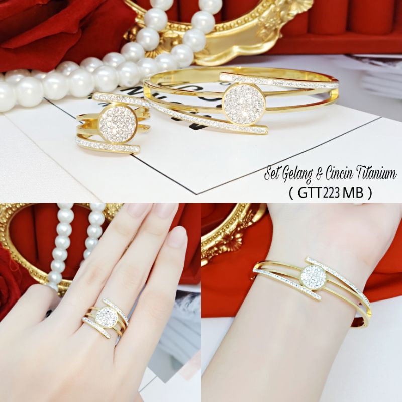 Gelang Titanium Plus Cincin Titanium GTT223 MB