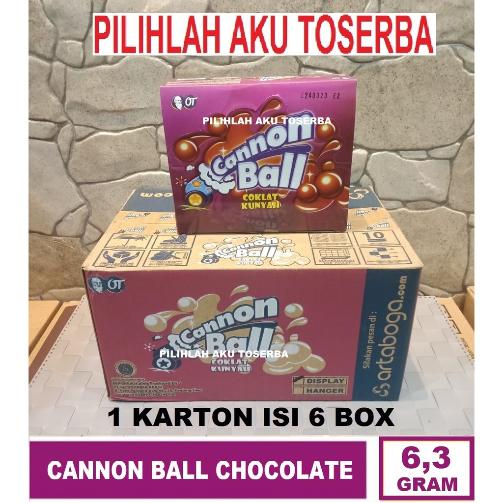 CANNON BALL Coklat Kunyah isi 24 sachet - ( HARGA 1 KARTON ISI 6 BOX )