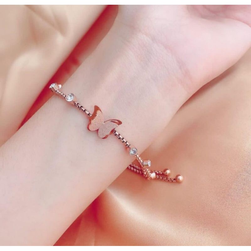 Gelang Serut Titanium Kupu kupu premium anti karat