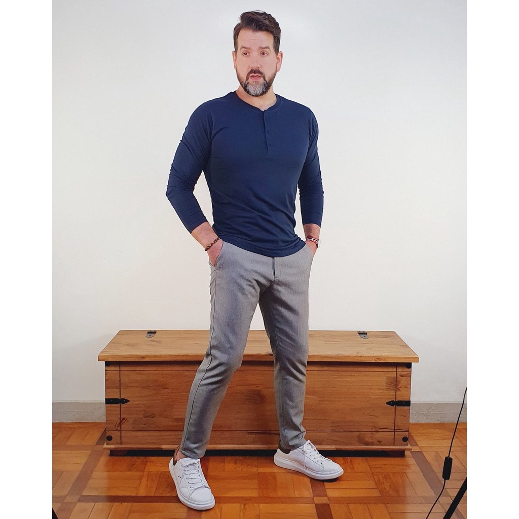 Henley Tshirt Basic Lengan Panjang / kaos polos lengan panjang / t shirt pria lengan panjang / kaos 