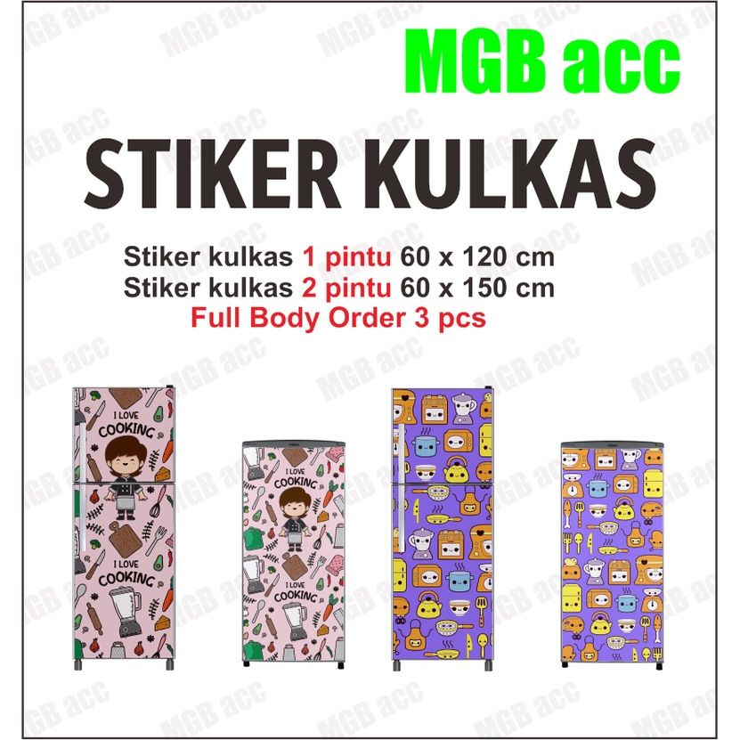 Sticker Wallpaper Kulkas 1 dan 2 Pintu Motif Kichen Keren Terbaru