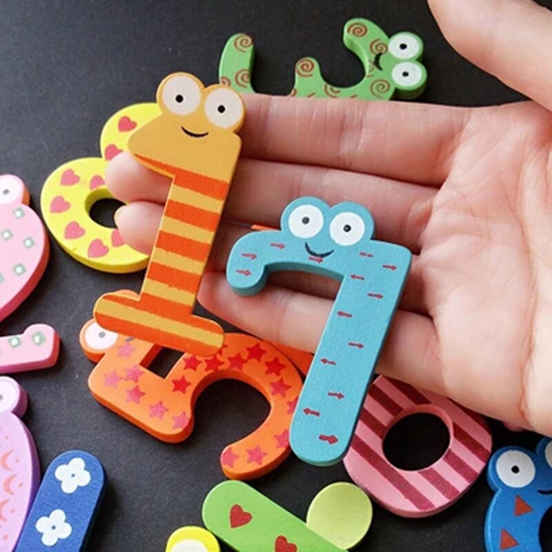 Alphabeth Wooden Magnet Huruf Dan Angka Mainan Magnet Alfabet Magnet Mainan Kayu Magnetic Puzzle Huruf Puzzle Magnet