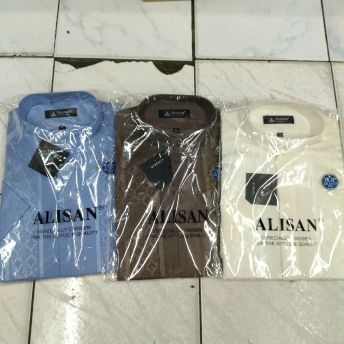 Kemeja alisan koko lengan pendek warna... - 14,5(S)