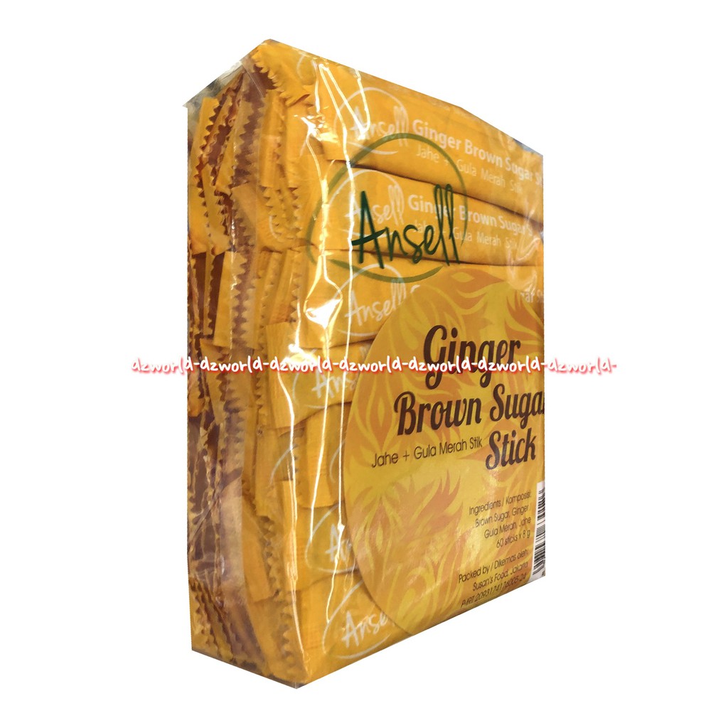 Ansell Ginger Brown Sugar Stick Jahe Gula Merah Sachets 60sticks Ansel