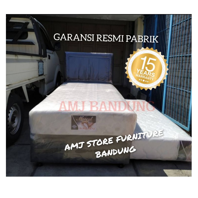 Kasur Spring Bed Twin  2 IN 1 PUTIH PULL SET KASUR ATAS BAWAH SORONG Free Ongkir Dalam Kota Bandung