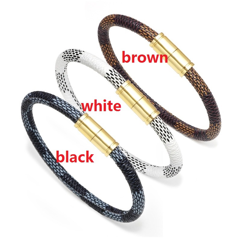 Gelang Magnetik Bahan Kulit Dan Stainless Steel Untuk Wanita