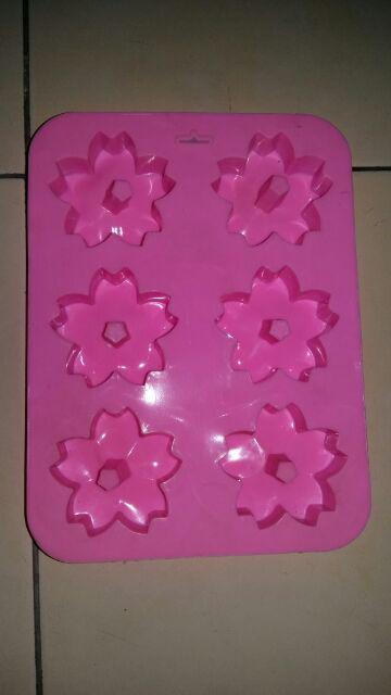 Cj Cetakan  Silikon Kue Puding Sakura 6 Cavity