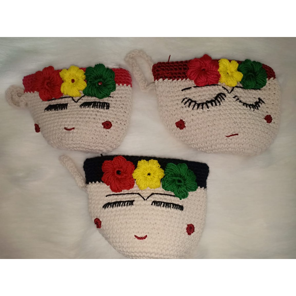 Dompet Wanita Kunci Koin pouch Rajut Mini Nilon Tali kur Dompet Cewek Perempuan Murah Bayar COD A06