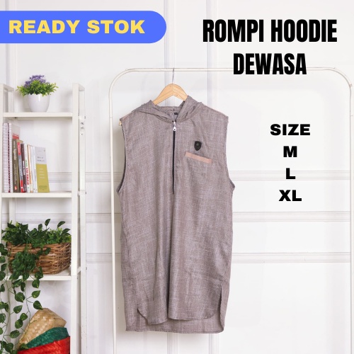 Rompi Sholat Pria Muslim Hoodie Polos Premium Kurta Hodie Resleting Depan Baju Sholat Cowok Tazakka 