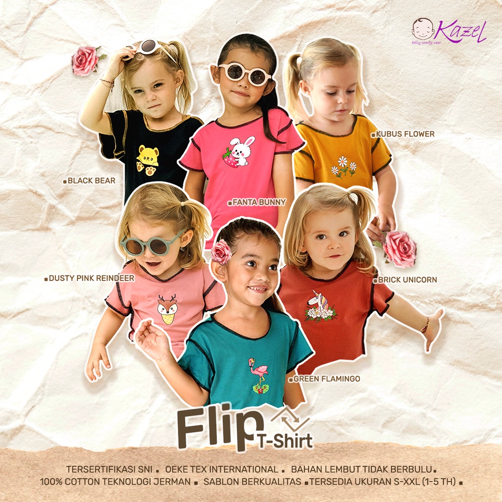 Kazel Tshirt Flip Girl Edition 1-5Thn (1Pcs)