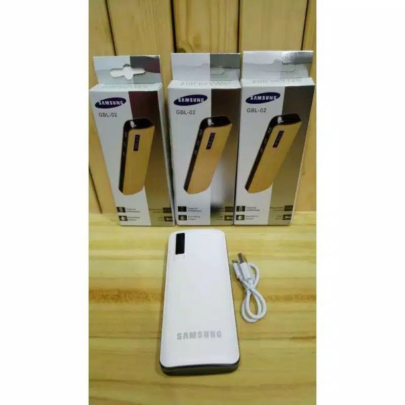 MM - Power Bank powerbank Samsung GBL-02 20000 MAH 3 usb port leather powerbank pb 404