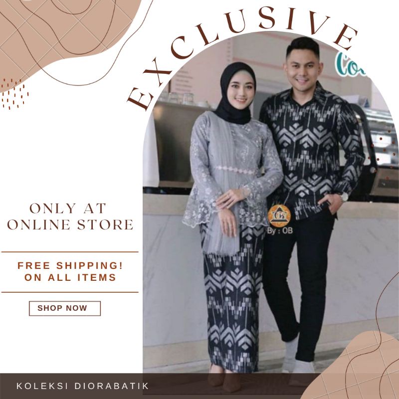 Couple Kebaya Karina //M.L.XL.XXL Set Kebaya Brokat Mix Tille Renda