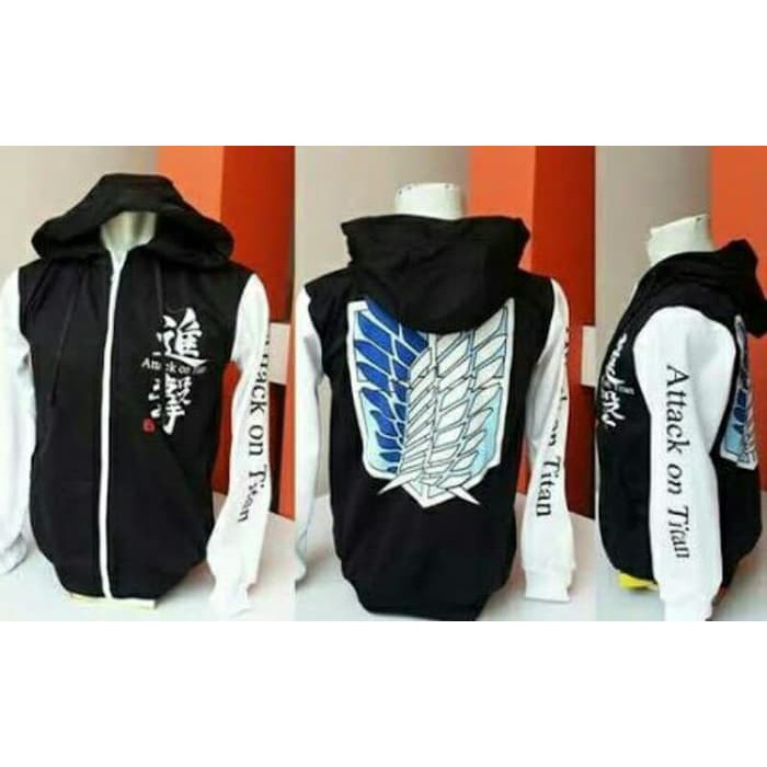 JAKET ANIME ATTACK ON TITAN BASE BALL ZIP HOODIE