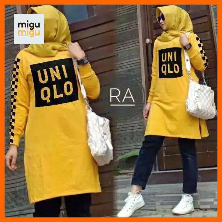 Tunik Uniqlo / Tunik Jumbo Xxl / Tunik Jumbo Migumigu Setelah Wanita Kekinian / Setelan Wanita Terba