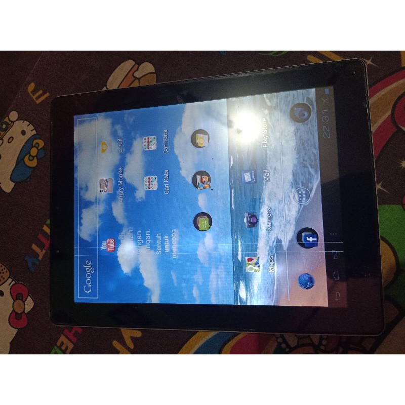 HP Tablet Bekas Murah Android Advan T3i Nyala Minus hanya bisa wifi & lcd garis