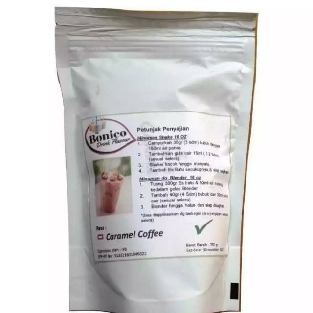 

bonico CARAMEL COFFE 250gr bubuk minuman ice blend drink flavour powder