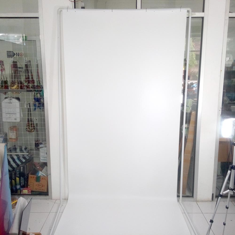 Lampu Photo Studio 24 Watt LED + Background 300x124 cm For Smartphone [packing kayu]