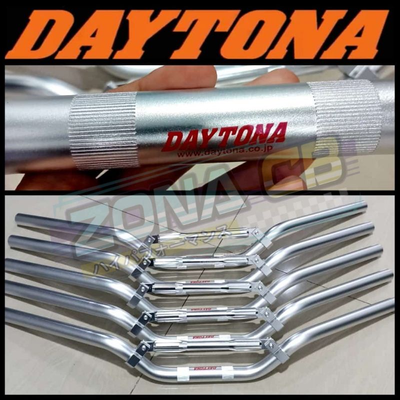 stang daytona original tipe low silver / stir almunium daytona palang sedang lengkung pendek / setan