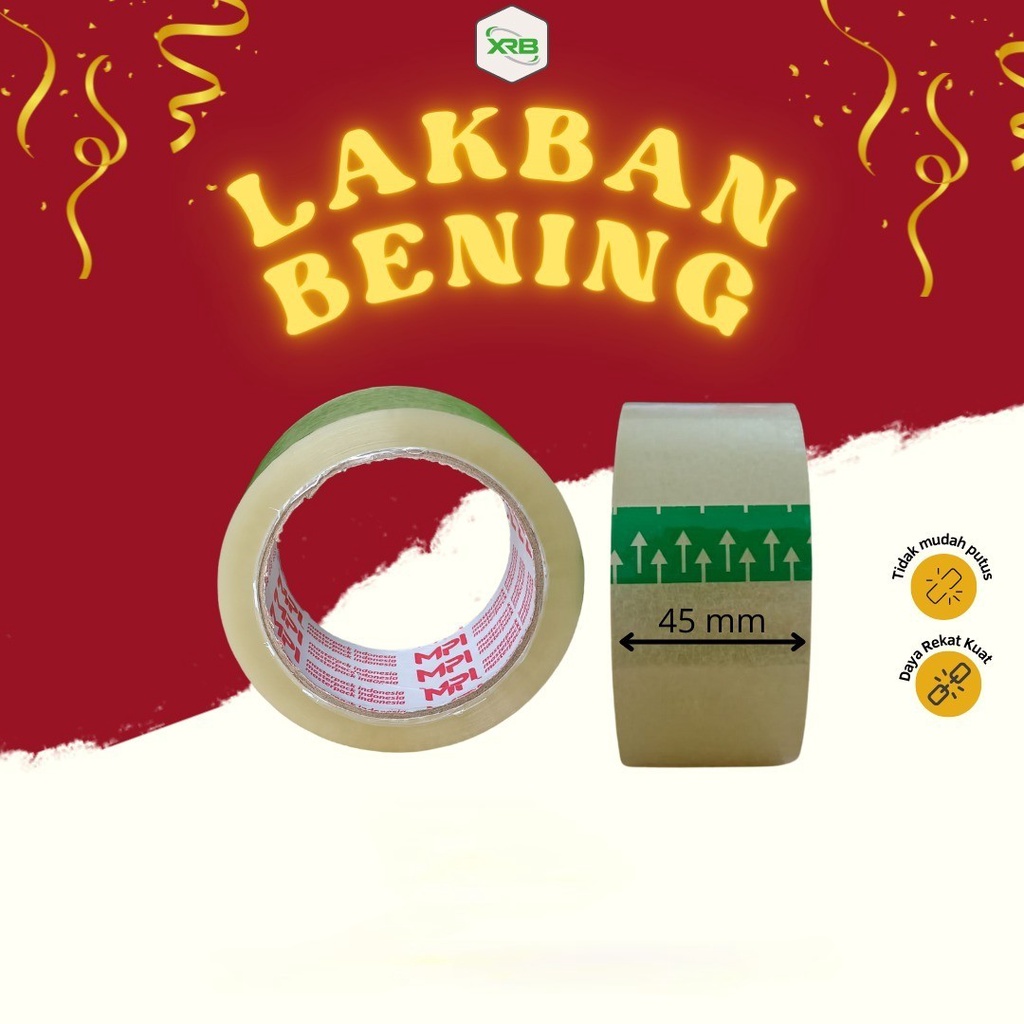 Lakban Bening 2 inch 45 mm 90 Yard Ekonomis MPI Lakban Packing Serbaguna Lakban Murah