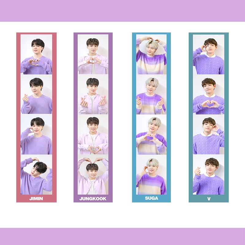 7pcs / set Pembatas Buku Desain KPOP BTS PTD 4 Grid