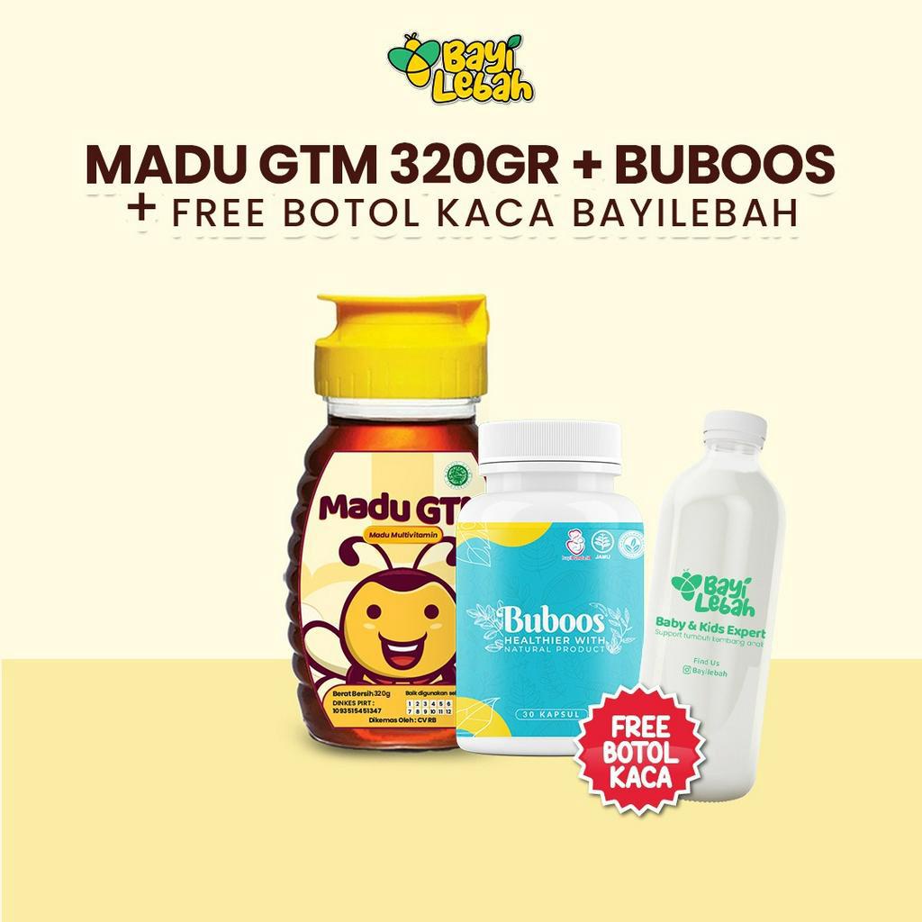 Paket Bundling Madu GTM 320 gr dan Buboos | Madu Bayi Anak | Penambah Nafsu Makan | Pelancar Asi