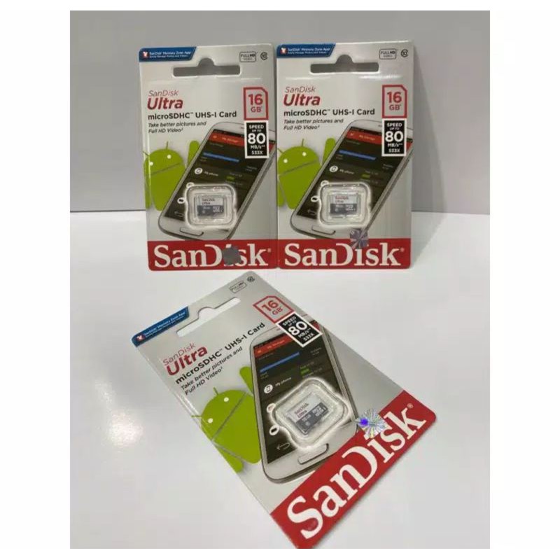 Kartu Memori Sandisk 16gb Micro SD Sandisk 16GB Memori Card Sandisk 16Gb Original