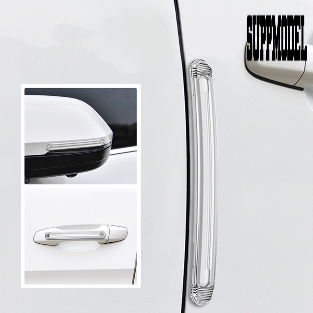 4pcs Stiker Strip Bumper Gagang Pintu Mobil Transparan Pencegah Tabrakan Untuk Truk