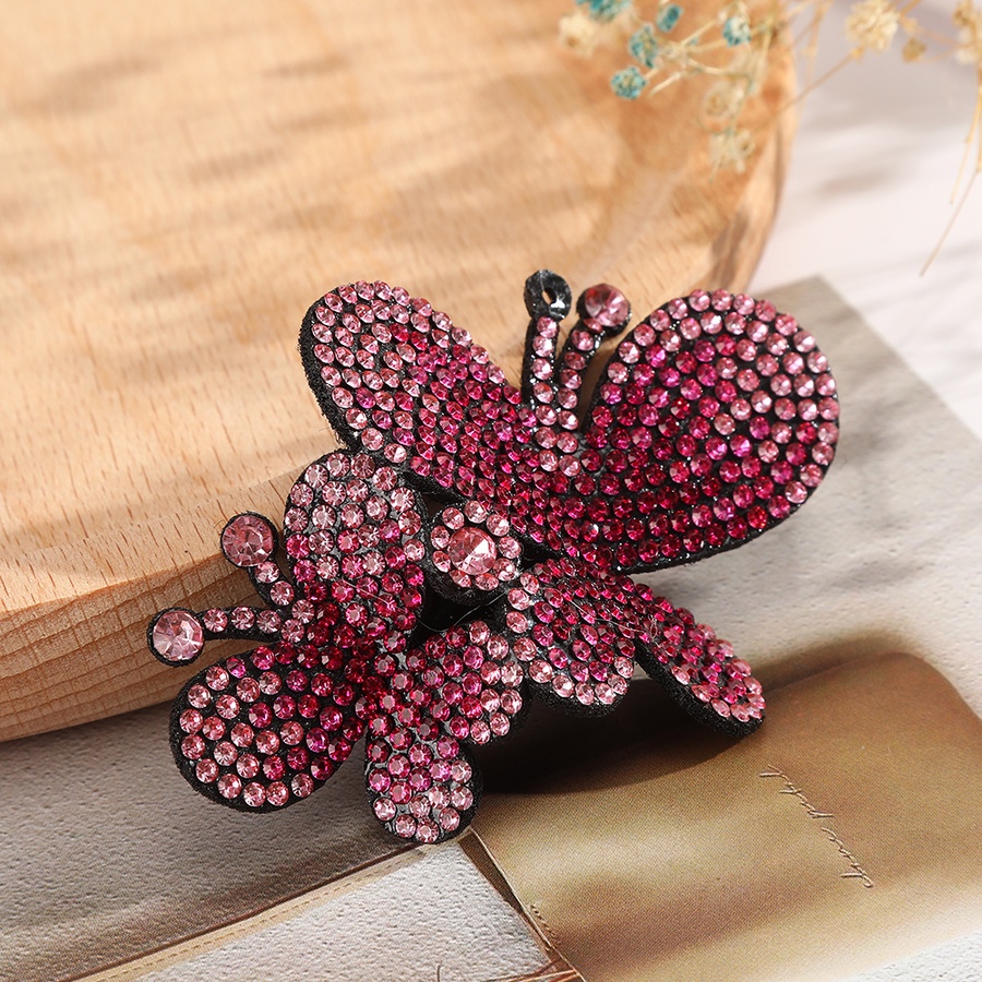 Retro Women Crystal Butterfly Hairpin Full Rhinestone Hair Clip Barrette Hair Accessories