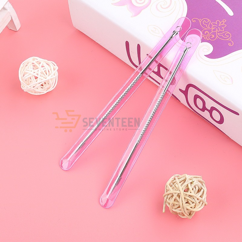 SEVENTEEN PINSET KOMEDO 2 IN 1 STAINLESS PENCETAN KOMEDO PENCETAN JERAWAT JARUM PENCET JERAWAT KOMEDO BLACKHEAD FACIAL TOOLS