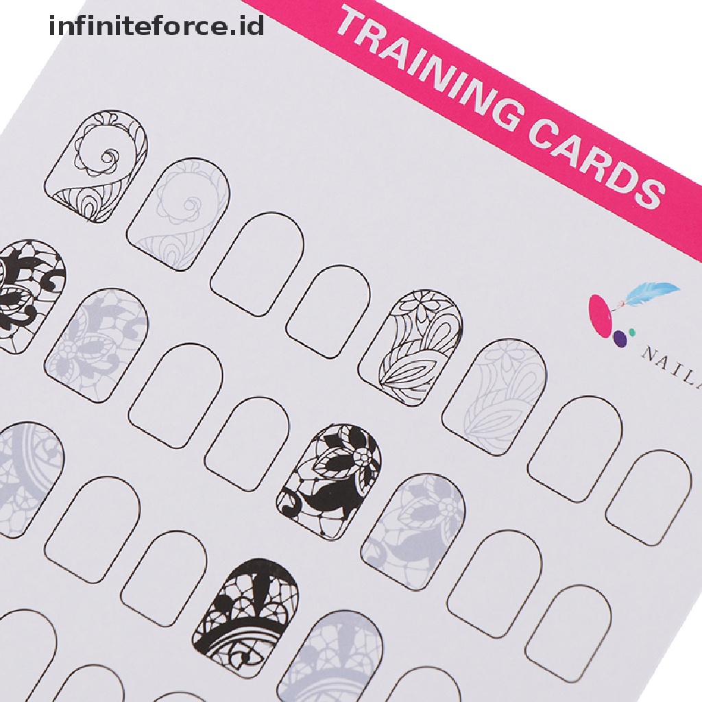 Infiniteforce.id 12 Lembar / Set Buku Latihan Menggambar Garis Untuk Nail Art