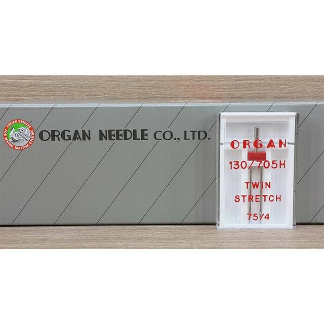 Jarum Kembar untuk Bahan Stretch 4.0 mm merk Organ Needles